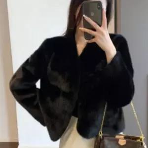 아우터 하프코트 퍼 여자 무지 반코트 데일리 여성 겨울 여성코트