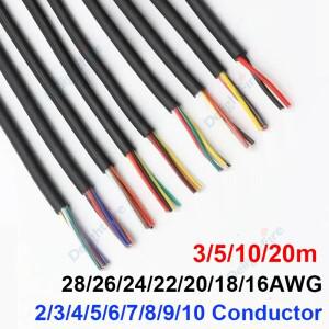전자 오디오 와이어 2 3 4 5 6 7 8 코어 PVC 피복 전선 12V 자동차 케이블 (스피커 LED 스트립 조명 트레일