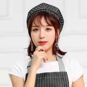 카페 서빙 알바모자 바리스타모자 스트라이프 블랙
