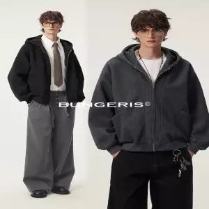 후드 티 가을 겨울 풀오버 맨투맨 BUNGERIS 헤비 400g 봄가을용 cleanfit 숏 가디건 카디건 트렌디 남성 상