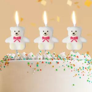 곰돌이 이벤트초 생일 파티 케이크초 화이트 3Px3세트