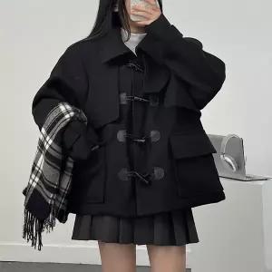 [보리보리/불량소녀]빅카라 모직 떡볶이 숏 코트 2컬러