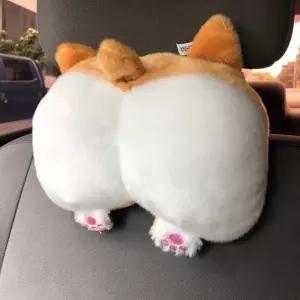 핵인싸 웰시코기 차량용 사무실 의자 목 쿠션 목베개 헤드 운전석 강아지 귀여운 엉덩이 베개