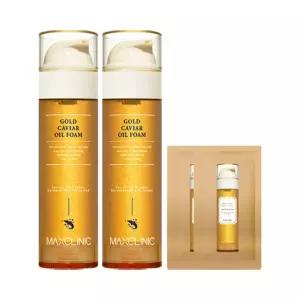 [홈쇼핑 동일] 맥스클리닉 오일 폼 클렌징 골드 캐비어 대용량 110g 2개+샘플2개