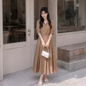 지고트 오픈칼라 밴딩 플레어 원피스JR5E0OP113 T7V3W8X1 A7B2C9D4