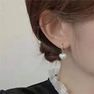 여성 하트 귀걸이 여성 원터치 귀걸이 데일리 이어링 드롭 무니켈 진주-WFQ8BKI