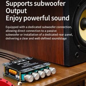 YS-MT21 2.1 채널 BT5.0 앰프 보드 50Wx2+100W 서브우퍼 오디오 수신기 DIY 스피커용 파워 모듈 홈