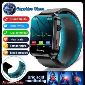 2025New 정밀 혈압 측정 건강 스마트 시계 공기 펌프 에어백 남성 여성 혈액 지방 요산 ECG + PPG Smartwat