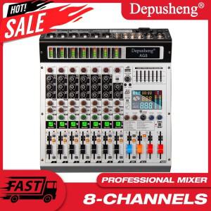 8채널 믹서 Dj 믹싱 콘솔 블루투스 48V 팬텀 파워 모니터 노래방 시스템 무대 공연 Usb 오디오