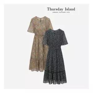 써스데이아일랜드 Thursday Island 라운드넥 플라워 패턴 원피스T244MOP254W 295187
