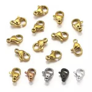 팔찌 체인에 대 한 20pcs 스테인레스 스틸 랍스터 걸쇠 18K PVD 골드 도금 DIY 쥬얼리 결과 후크 용품