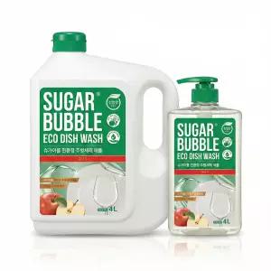 슈가버블 친환경 애플향 주방세제 4L리필+940ml 1종 코스트코 식기세정제 야채 과일세척제 설거지 대용량