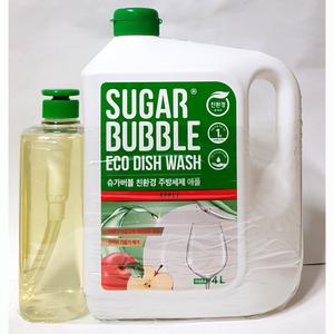 슈가버블 친환경 주방세제 애플 4L+940ml