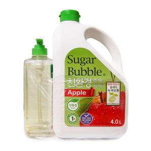 슈가버블 친환경 애플 주방세제 4L+940ml 용기