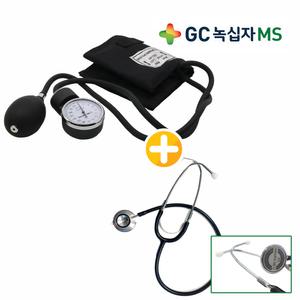 녹십자 메타 아네로이드 수동 혈압계 혈압측정기 + 양면 청진기 세트