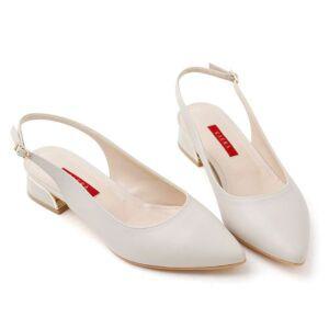 [갤러리아] SAERA 세라 여성 소가죽 포인티드 토 슬링백 샌들 S20G401 크림 3CM