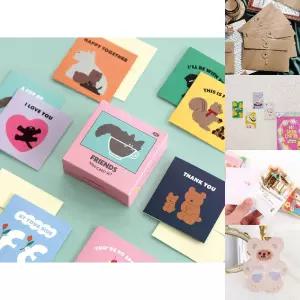 프렌즈 미니카드 세트 대용량 편지지/봉투/촬영/소품/생일/축하/카드/답례/미니/무지/편지/크라프트/칼라