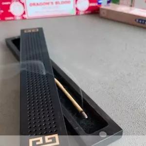 인센스 스틱 향 피우기 트레이 홀더 흑단목 우드 인센