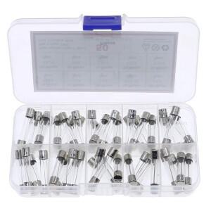 느린 블로우 유리관 퓨즈 모듬 키트 10 값 6x30mm T1A 2A 3A 3.15A 5A 6.3A 8A 50개