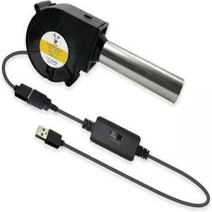 97mm DC 5V USB 팽창식 원심 송풍기 벽난로 팬 바비큐 공기 이동기 금속 덕트 볼 베어링 가변 속도 캠핑