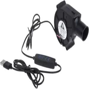 kobeIeen USB 5V 속도 조절기 포함 블로어 팬 휴대용 BBQ 7.5x7.5x3cm 블랙