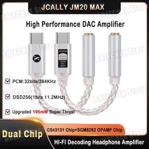 JCALLY JM20 Max 휴대용 코드 증폭기 듀얼 칩 CS43131 + SGM8262 디지털 오디오 어댑터  C ~ 3.5mm 이어폰