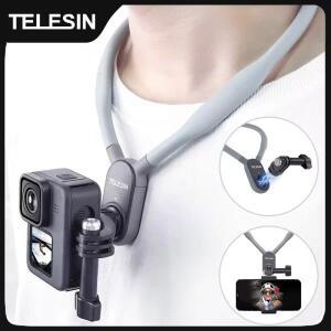 TELESIN 실리콘 넥 홀드 마운트 GoPro  13 9 8  360 DJI Osmo  마그네틱 액세서리