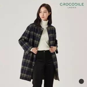 크로커다일레이디 후드탈착체크코트_CLBWCT108