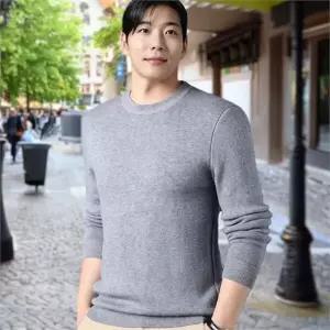 남성 슬림핏 니트 베이직 댄디룩 정장 남성 라운드 넥 니트 가을 이너웨어 오버핏