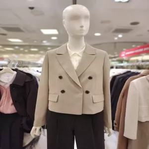 [숲]SOUP 숲 여성 카라넥 반 더블버튼 크롭 정장 자켓 봄 가을 OB4JKR2