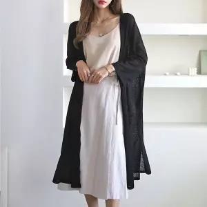 [유야]99까지 시스루 트임 로브 롱 가디건 휴양지 바캉스룩 VC0018H 빅사이즈 루즈핏.._P340185276