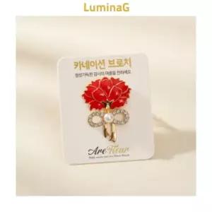 브로치 선물용 어버이날 스승의날 4cm 카네이션 금속 뱃지 장식 자켓 코트 카네이션배지