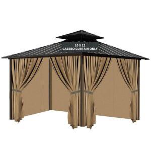 Tngan Gazebo 교체 프라이버시 방수 지퍼가 10피트 뒷마당을 X12인치 측벽 커튼 야외 정원 위한 파티오 달린 4패널