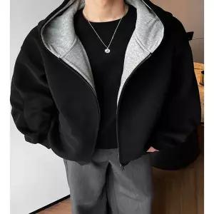후드 티 가을 겨울 풀오버 맨투맨 남자 남성 지퍼 가디건 카디건 무지 양면 착용 가능 스타일리시한 후드티