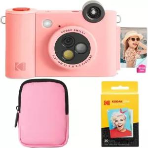 KODAK 스마일 2-in-1 디지털 즉석 인쇄 카메라 및 무선 블루투스 포토 프린터 스타터 번들 소프트 케이스