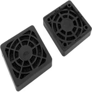uxcell 40mm 데스크탑 컴퓨터 팬 먼지 필터 그릴 방진 케이스 커버 플라스틱 사각형 PC 메쉬 검은색 - 2팩