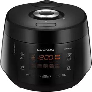 블랙 색상의 고압 쌀 조리기 20컵 조리 가능 CRP-PK1001S 대용량 생쌀 용량 논스틱 내부 용기 16가지 메뉴
