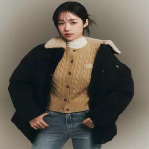 리 우먼 라운드넥 케이블 가디건 베이지 LE2403CD62BE 4343800