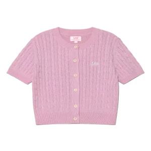 리 우먼 라운드넥 케이블 가디건 핑크 LE2402CD61PI 3879918