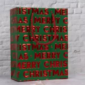 크리스마스 X-mas 3D 금박 쇼핑백 소 10개 1세트 생활잡화 생활용품 wy07520