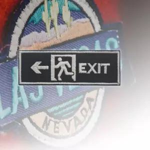 찍찍이 밀리터리 패치 와펜 EXIT 야광패치 3cm 컴퓨터자수 오바로크 군인용품 wy119F9