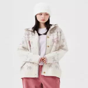 와키윌리 우먼스 노르딕 패턴 후드 가디건 크림 WA2504CD63CM 5310895