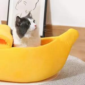 강아지 고양이 귀여운 바나나 숨숨집 방석 쿠션 wy4E6EB