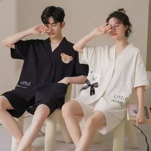 [하프클럽/]커플 반팔 여름 홈웨어 여성 커플잠옷 쿨링 원피스 미키 여름잠