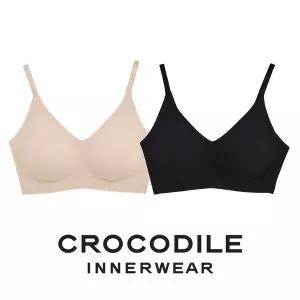 [NS홈쇼핑][크로커다일] 나일론골지 패드일체형 후크형 브라 베이지 블랙 CDWBR4P0810..[36156734]