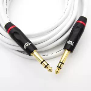 HDTOP 국산 5.5 스테레오 TRS 케이블 화이트 0.5M HT-TP821