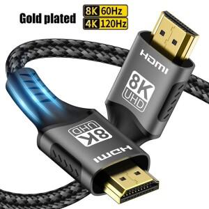 HDMI2.1 케이블 구리선 코어 8K@60Hz HDR 4K@240/160/144/120/60Hz UHD 울트라 고화질 비디오 5m 노트북 TV
