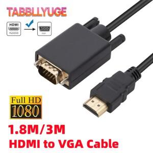 HDMI 호환 VGA 어댑터 비디오 오디오 남성용 컨버터 1.8M 3M FHD 1920x1080P 데스크탑 노트북 PC TV 모니터