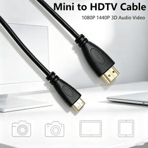 미니 소형 HDTV to 남성-남성 디지털 오디오 비디오 케이블 1M 1.5M 1080P 1440P 3D 고속 모니터  카메라