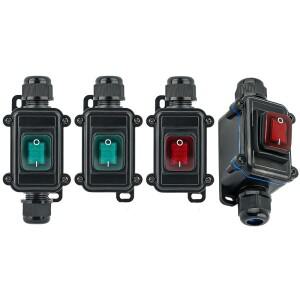 125-250V LED 토글 ON/OFF 기능이 있는 방수 접속함 IP68 헤비듀티 4핀 DPST 실링 박스 (실외/해양 전기 설